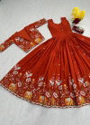 PC 548 Crep Silk Embroidery Work Gown Wholesale Clothing Suppliers In India